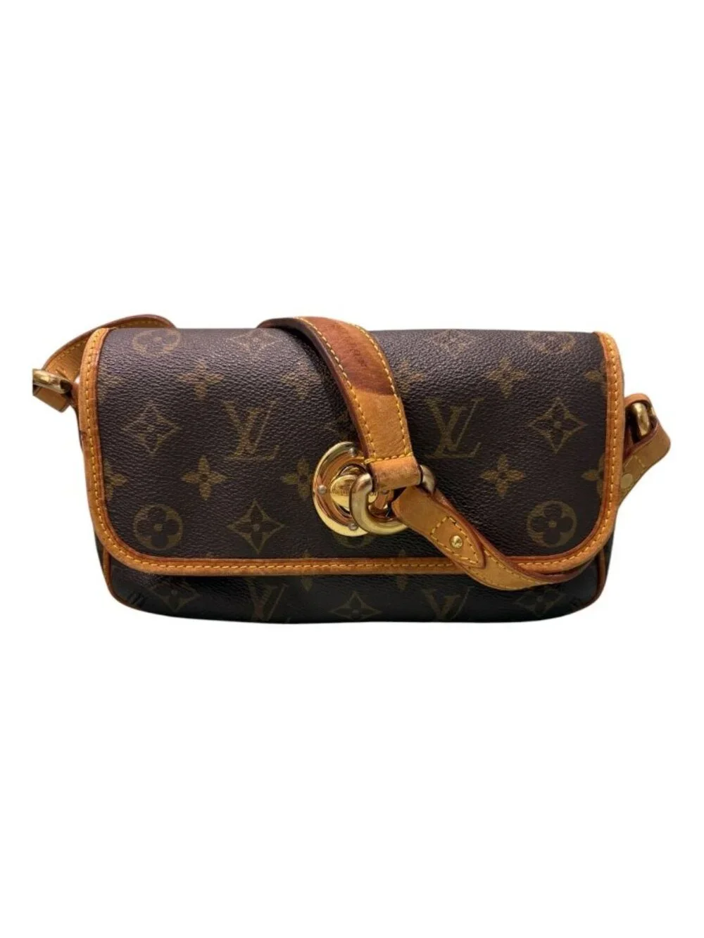 Louis Vuitton Monogram Tikal PM Brown Gold Leather Shoulder Bag